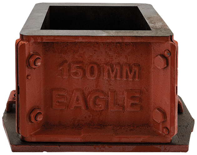 Molde cúbico de hormigón, acero, resistente