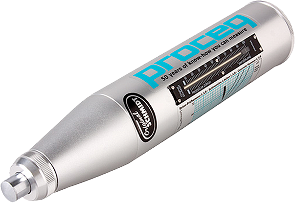 Martillo schmidt, tipo l (n/mm²)