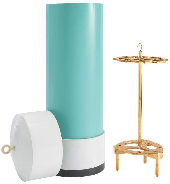 Recipiente para barra de mortero, redondo con soporte para barra