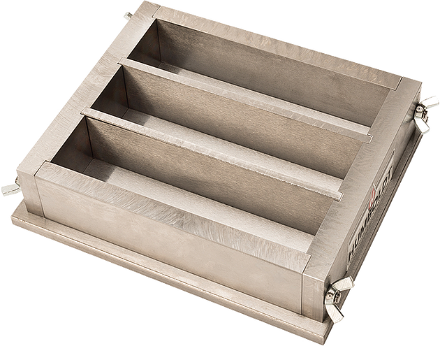 Molde de 3 secciones, 40 x 40 x 160 mm (1,6 x 1,6 x 6,3")