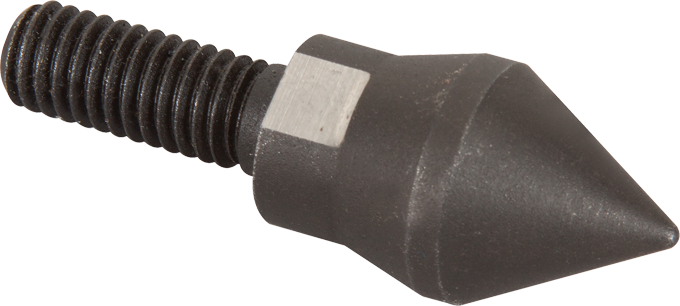 Punta conica endurecida (60 grados) con llave plana (roscas de 3/8-16)