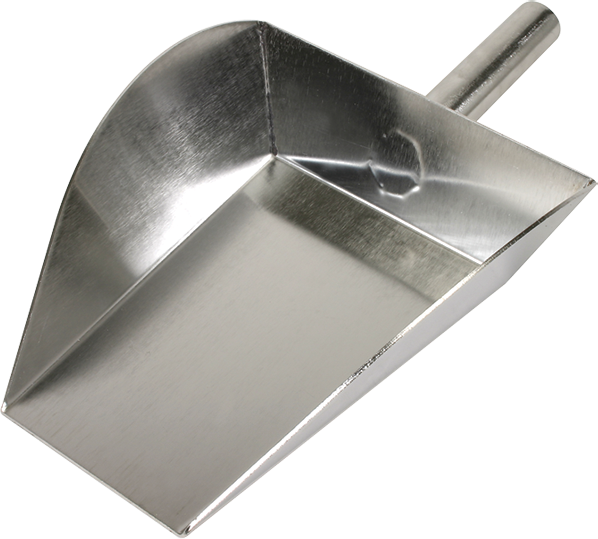 Cuchara, acero inoxidable, punta plana, 13,5'' de largo