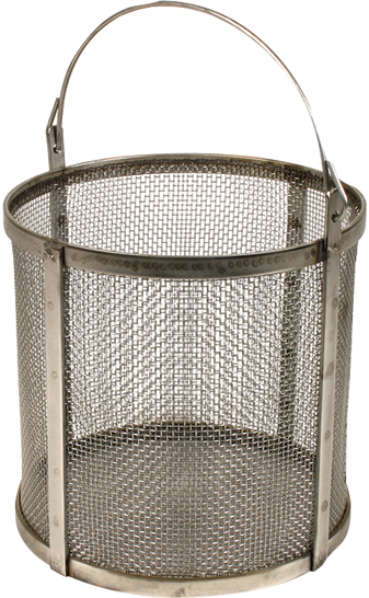 Cesta de gravedad especifica, malla n.º 8, 8'' x 8'' de diametro, acero inoxidable