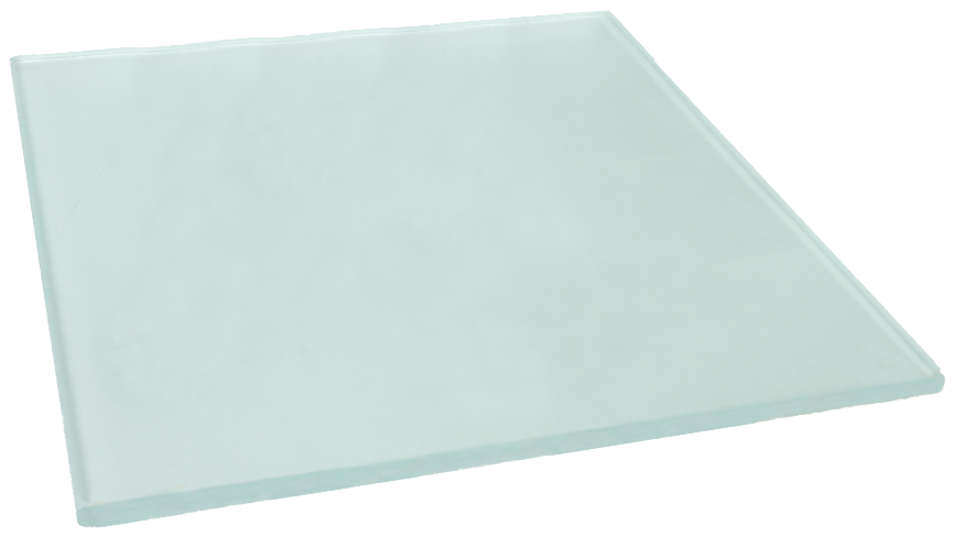 Placa de limite de plastico, vidrio, 12 x 12 x 0,375" (305 x 305 x 9,5 mm)