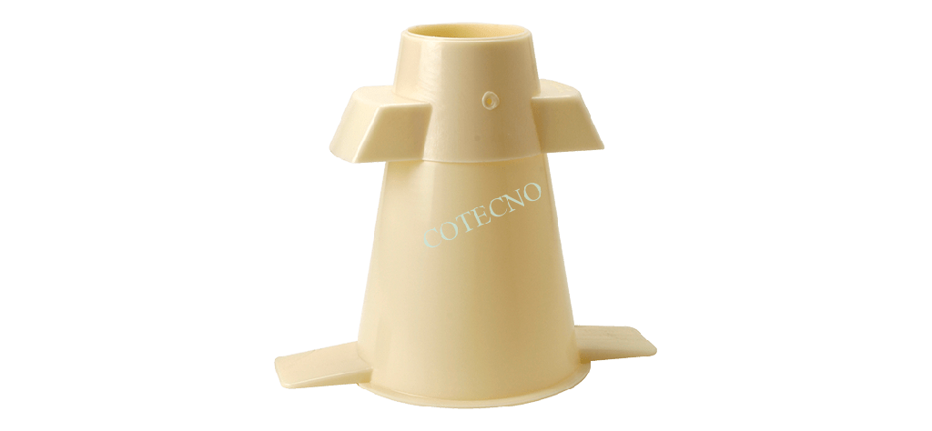 Cono de asentamiento, plástico