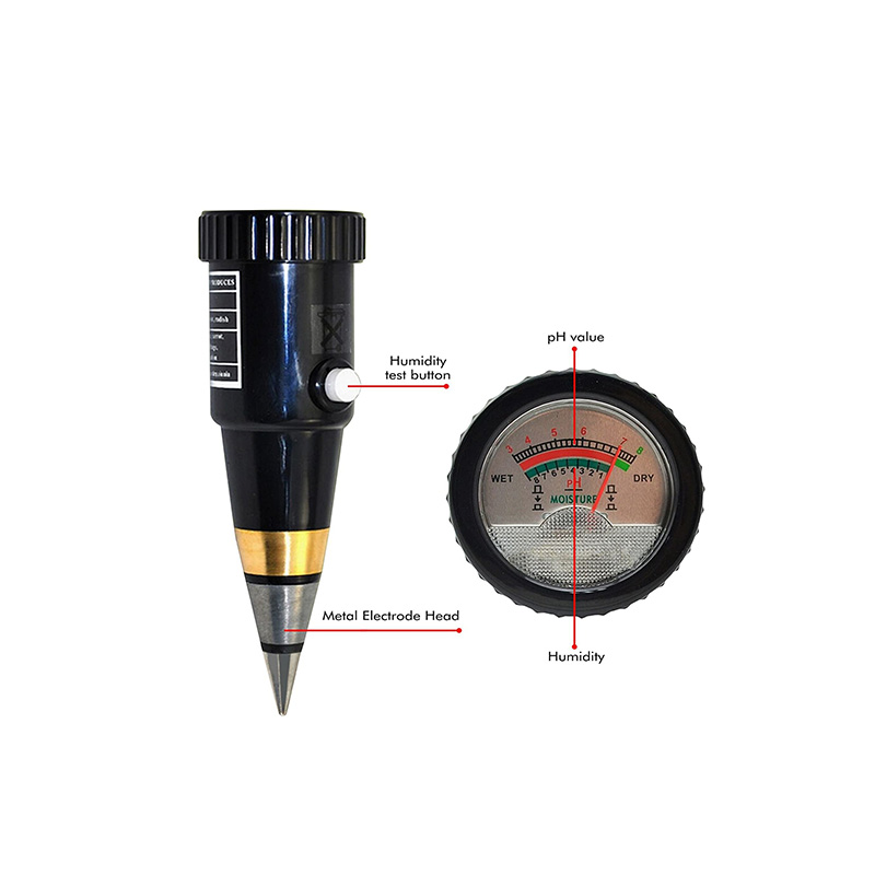 Medidor de pH y humedad del suelo