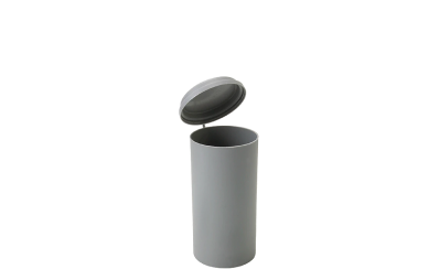Molde, cilindro, plástico con tapa, 3'' X 6'' (80 por caja) Gris
