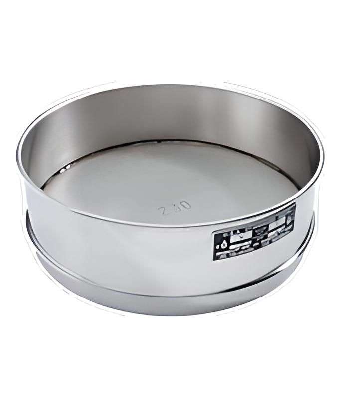 Tamiz, 12'' de diametro, malla n.º 4 (4,70 mm), altura completa, marco y malla de acero inoxidable