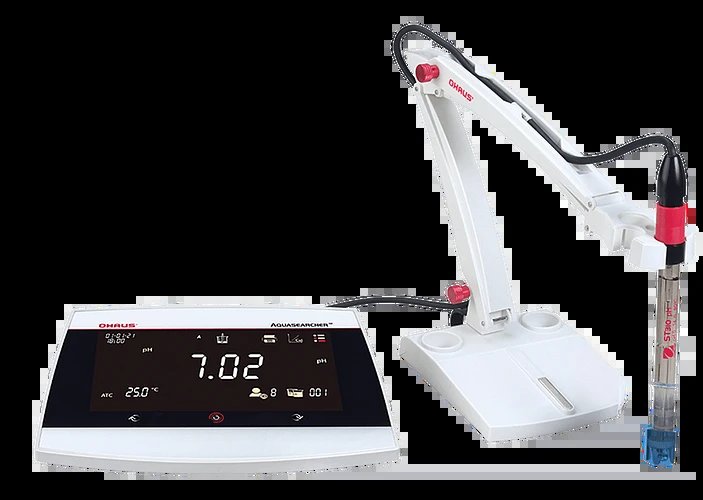 Medidor de pH de mesa con electrodo 3 en 1 (recargable)