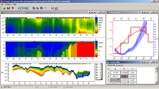 ZondMT1d  Interpretacion de datos de MT, AMT y RMT en 1D. Fuente controlada