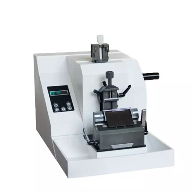 Micrótomo rotatorio semiautomático con panel de botones (retracción de muestra 12 μm)