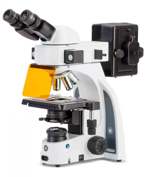 Microscopio de Epi-fluorescencia iscope con iluminacion de vapor de mercurio 100W y optica plana IOS