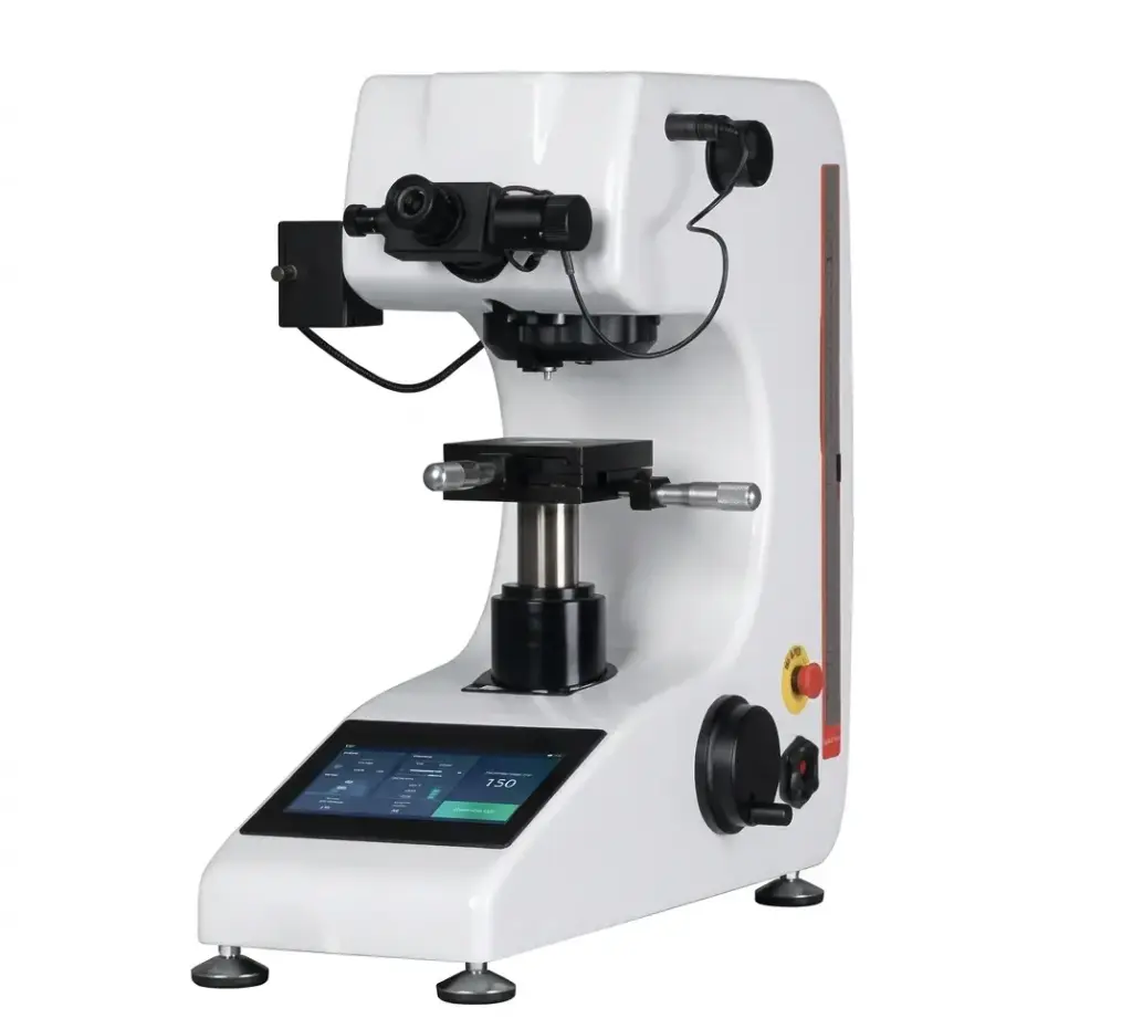 Microdurometro Vickers digital con pantalla tactil y torreta automatica