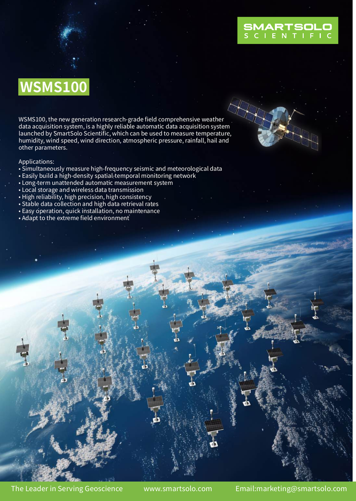 Sistema de adquisición sísmica y meteorológica WSMS100