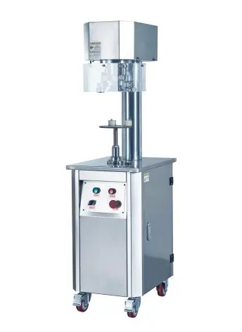 Enlatadora/Selladora de latas semiautomatica, apta para latas redondas de hojalata, PET, papel, vidrio y plastico