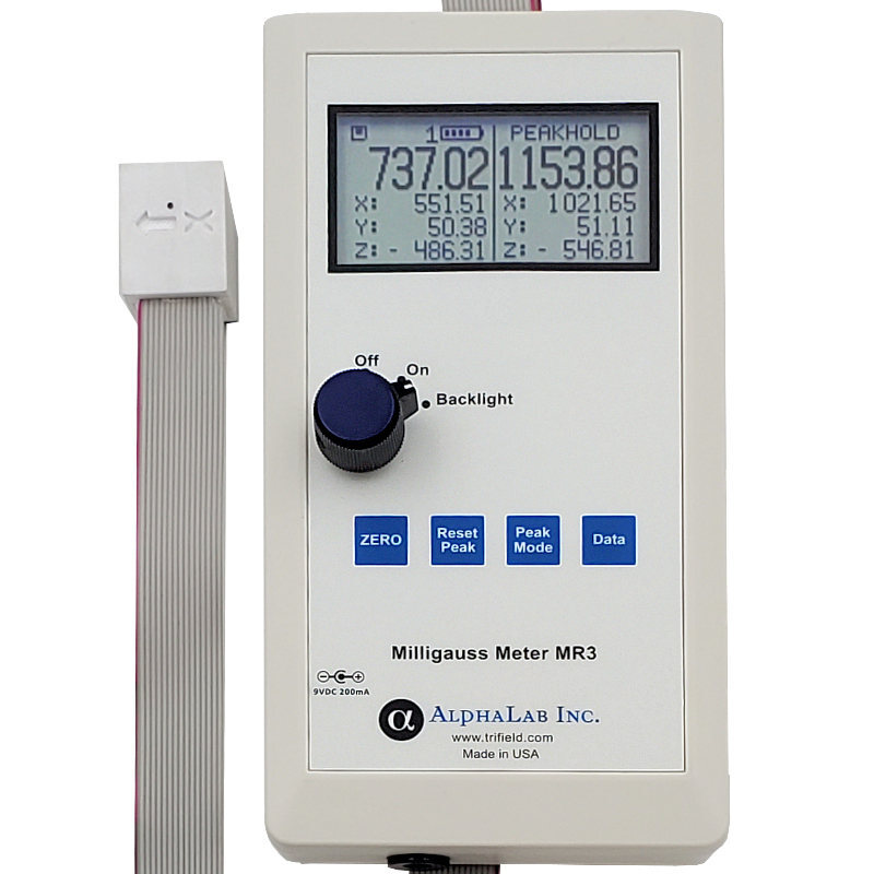 Medidor magnetorresistivo de miligauss MR3 de 3 ejes