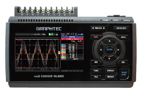 Registrador de datos Graphtec de 10 canales con pantalla a color de 4,3 pulgadas