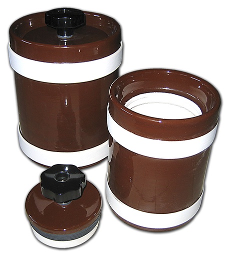 [ceramic-8] Jarras Cilíndricas De Porcelana. Equipamiento de laboratorio e industrial de Ceramic Instruments
