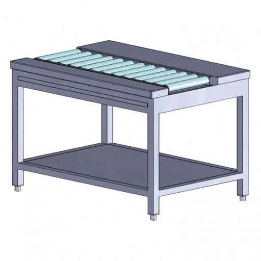 [filler_16833] Mesa de trabajo de acero inoxidable con transportador de rodillos - WP