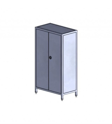 [filler_16839] Cabina de acero inoxidable con puertas batientes