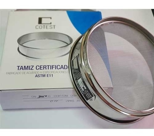[B0102011800] Tamiz - 8" - N.50 - Acero Inox - Segun ASTM E-11, Certificado