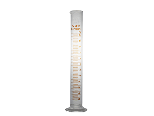 [CilGradVidHe250SC] Probeta Graduada, 250ML, Vidrio, Base Hexagonal, Sin Certificado