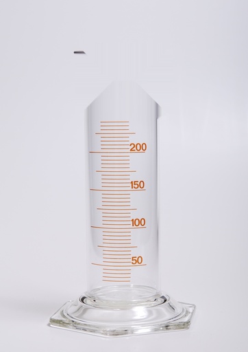 [B-01-47-0106-1005] Probeta de vidrio de 250 ml con base hexagonal de vidrio. CH