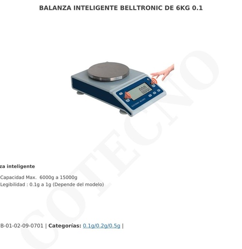 [BB-6000J] Balanza digital 6 kg x 1 g
