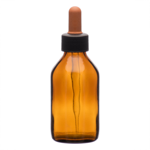 [BellGoteroAmb-100] Frasco gotario ambar cap 100 ml. con capuchon de goma