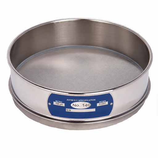 [T8-140] tamiz - 8" - N.140 (106μm) acorde a ASTM E11 - certificado