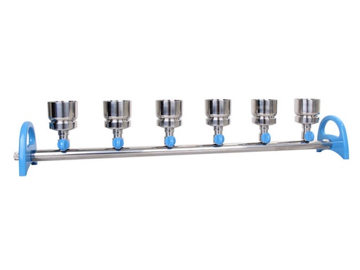 [180601-02] Nuevo Manifold MultiVac 601-MB acero inox 6 lugares, adapta de embudo Rocker SF - NOTA: Precio para productos en stock.