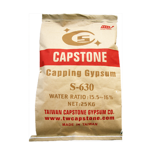 [capstone-S-630] Yeso de refrentado, resistencia 630 kgf/cm² (9000 psi), fraguado 40 min, relación agua/yeso 15.5–16%, saco 25 kg.