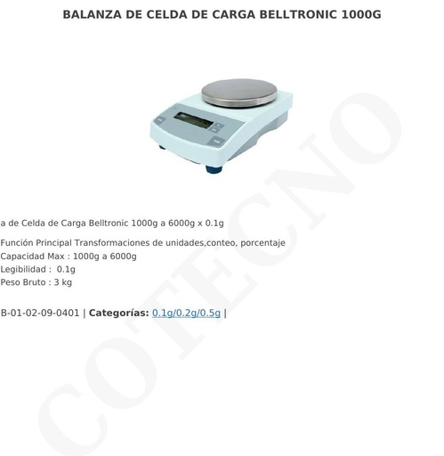 [BB-10001B] Balanza digital 1000 g x 0,1 g