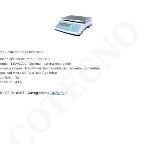 [XU10000Y] Balanza digital 10 kg x 1 g