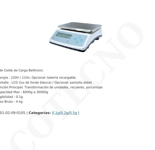 [XU200001Y] Balanza digital 20 kg x 0,1 g