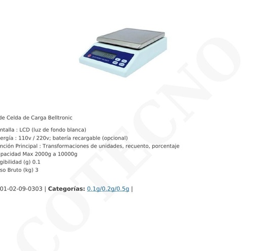 [XU50001LG] Balanza digital 5000 g x 0,1 g