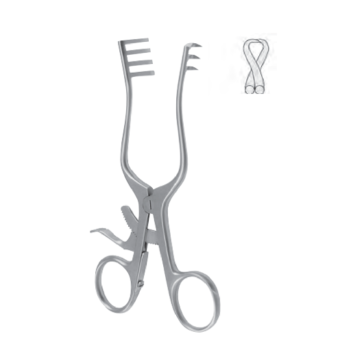 [B-01-40-04-01-04-00] Retractor weitlaner romo 3 * 4 t acero inox 410 doble proteccion