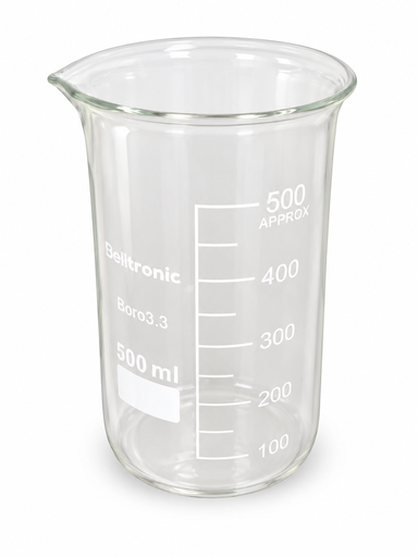 [B-01-47-0101-0110] Vaso de precipitados, forma alta con graduacion y boquilla 500ml, vidrio Boro3.3