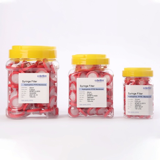 [GyB-C/SFM25PTH0045] Filtro jeringa de PTFE hidrofilico de 25mm de Ø de 0,45 micrones absolutos