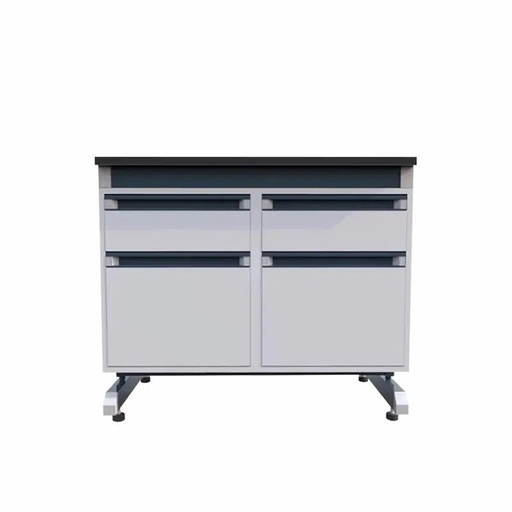 Banco de acero y madera Pies ajustables de nailon grandes de 12 mm.