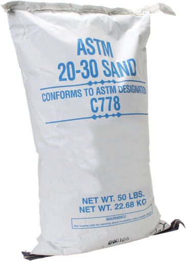 Arena de ensayo, ASTM C 778 # 20-30, 50 libras por BX