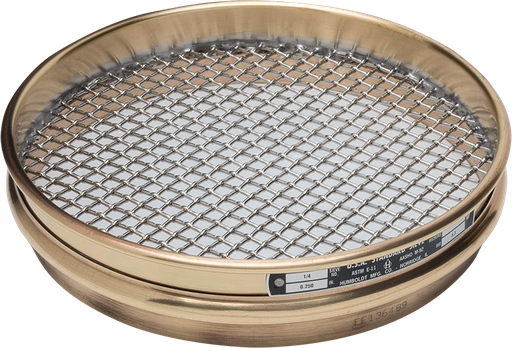[H-3920FS170-old] Tamiz, 8'' de diametro, No.170 (90 µ), altura completa, marco de laton, malla inoxidable, Humboldt, fabricado en USA