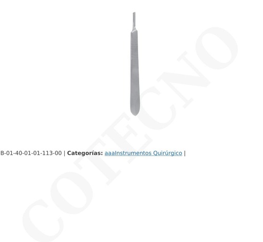 [B-01-40-01-01-113-00] Mango de bisturi n. ° 3 Acero inox 410 Doble proteccion