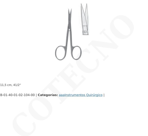 [B-01-40-01-02-104-00] Tijera Iris4.5 ' Acero inox 410 Doble proteccion