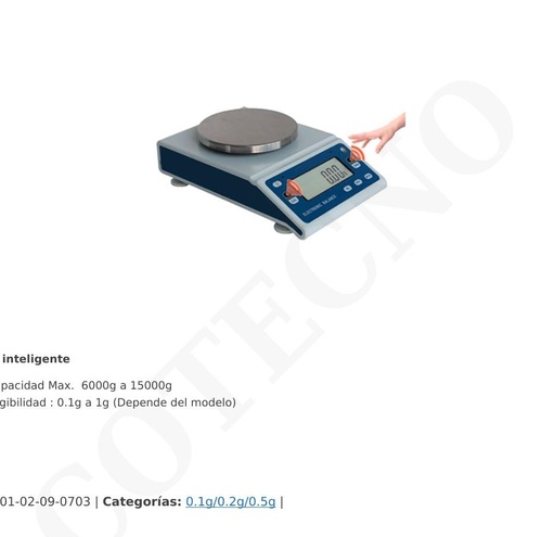 [XU150001HG] Balanza digital 15 kg x 0,1 g