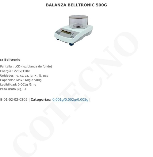 [BB-3003B] Balanza digital 300 g x 0,001 g