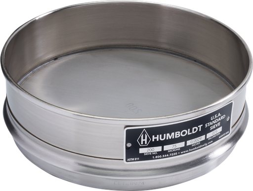 [HC-3920FSS50] Tamiz de calibracion de 8" de diametro, Humboldt, fabricado en USA bajo ASTM E11