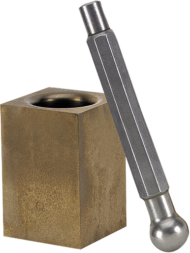 [H-17300] Mortero y mano de mortero, acero endurecido