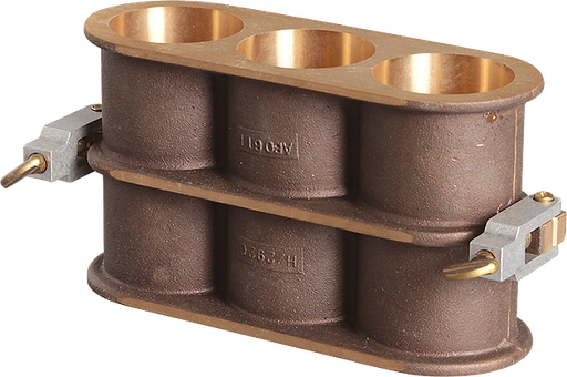[H-2920] Molde cilíndrico para hormigón, 51 x 102 mm (2" x 4"), triple, bronce