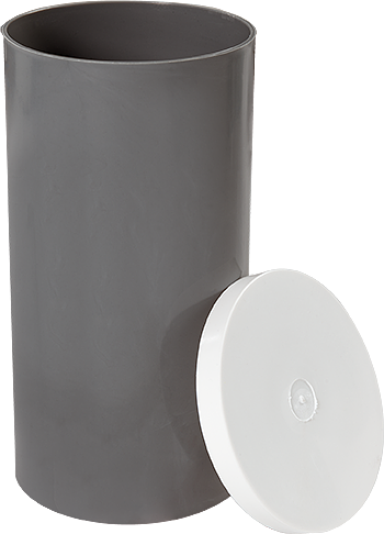 [H-3039P] Moldes cilindricos de plastico desechables con tapa de plastico a presion, 51 x 102 mm (2" x 4"), caja de 84 unidades.